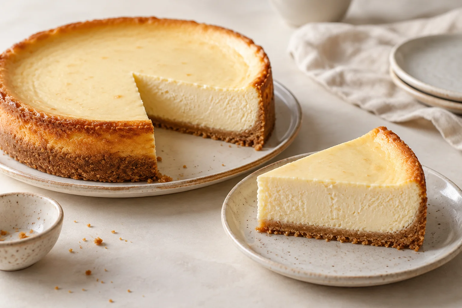 Bagt vaniljecheesecake – illustrationsbillede